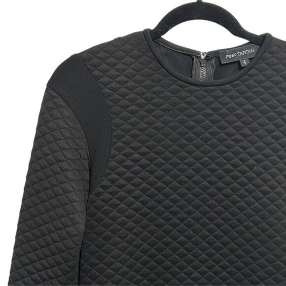 Pink Tartan black long sleeve knee length dress women’s size small petite - Picture 3 of 5